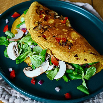 Veganes Omelette aus Mungbohnen